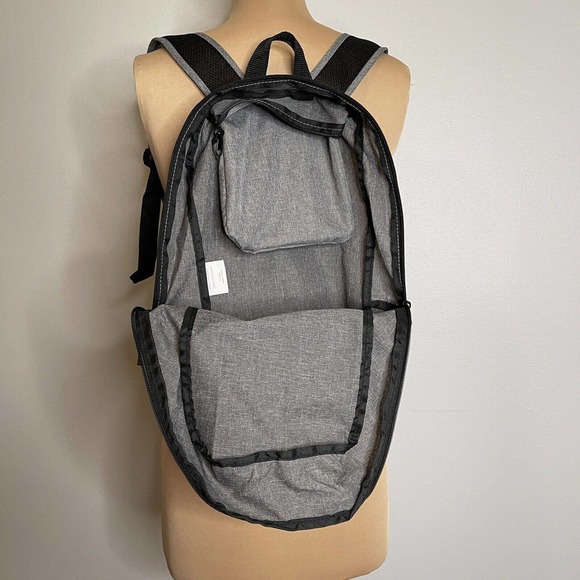 Origaudio Foldable Computer Gray Backpack Zipper Square Rectangular - Picture 7 of 9